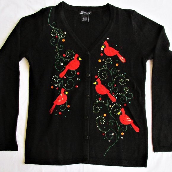 SML Design Women's (Ugly) Christmas Cardigan Sweater Size Small - Picture 1 of 3